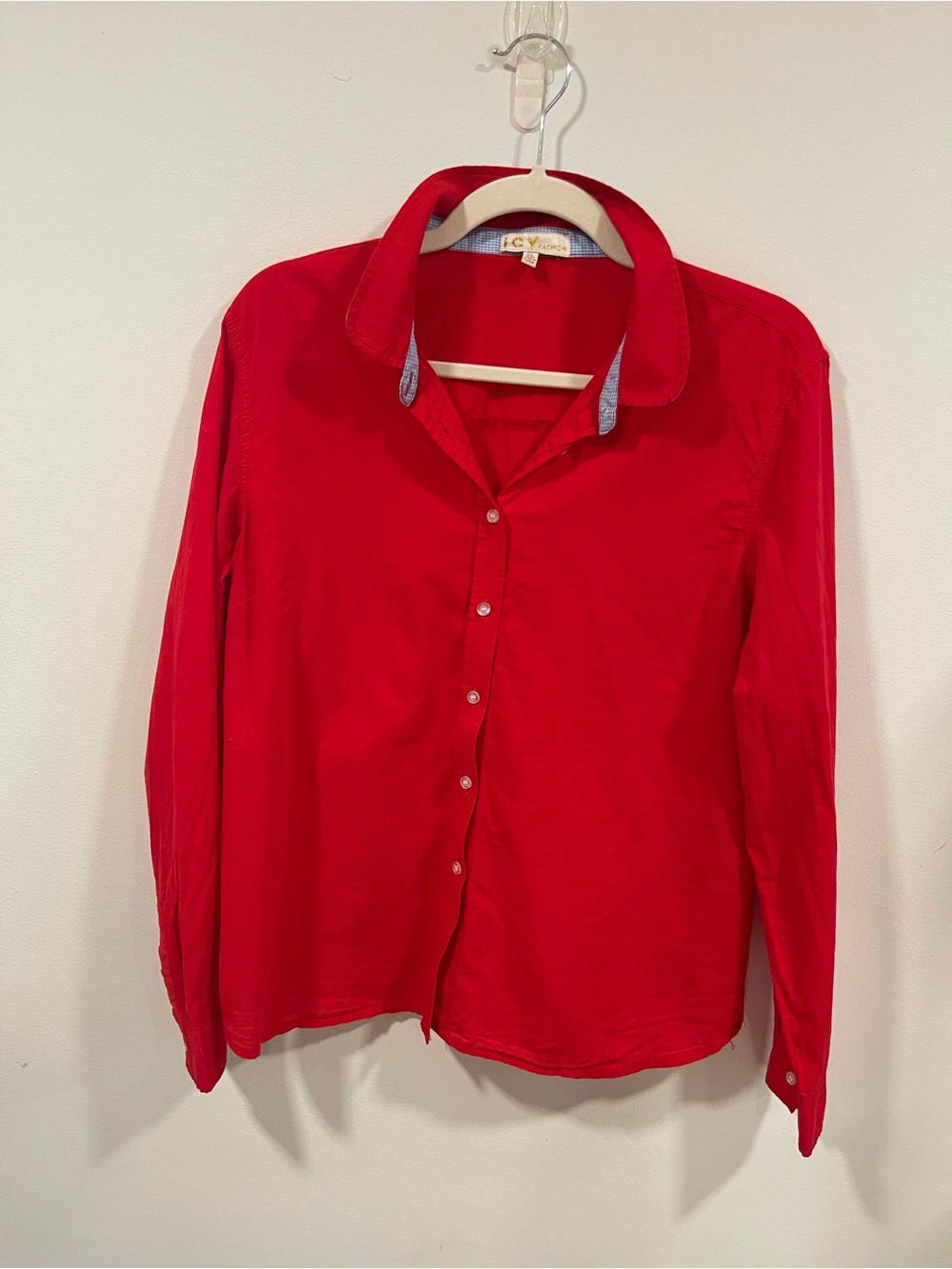 ICY Fashion Red Button-Up Top